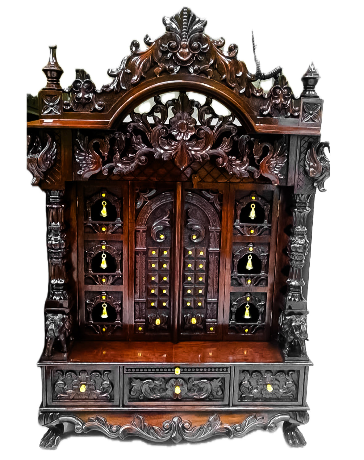 Brown temple with bell door 27 X 18