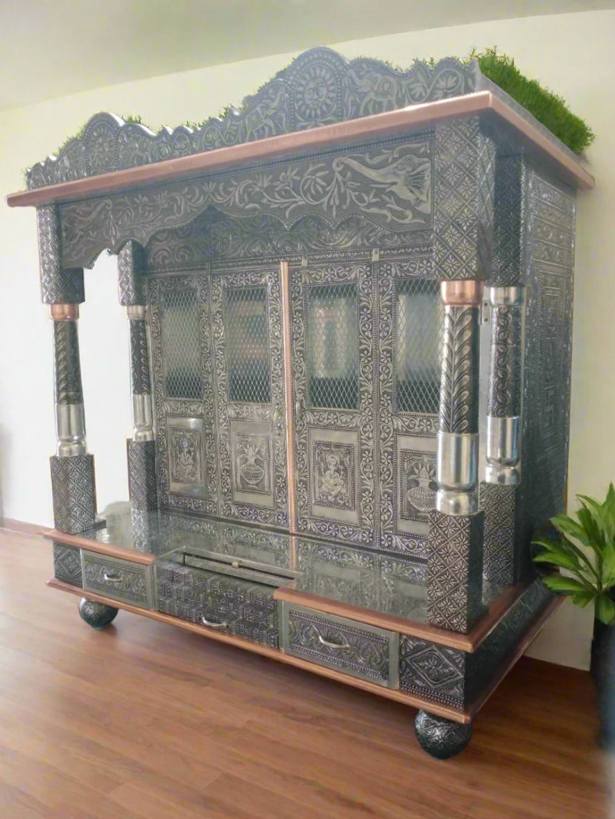 Silver Oxidized Temple 30 X 15